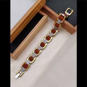 Gold and silver plated PanchMukhi Rudraksha bracelet